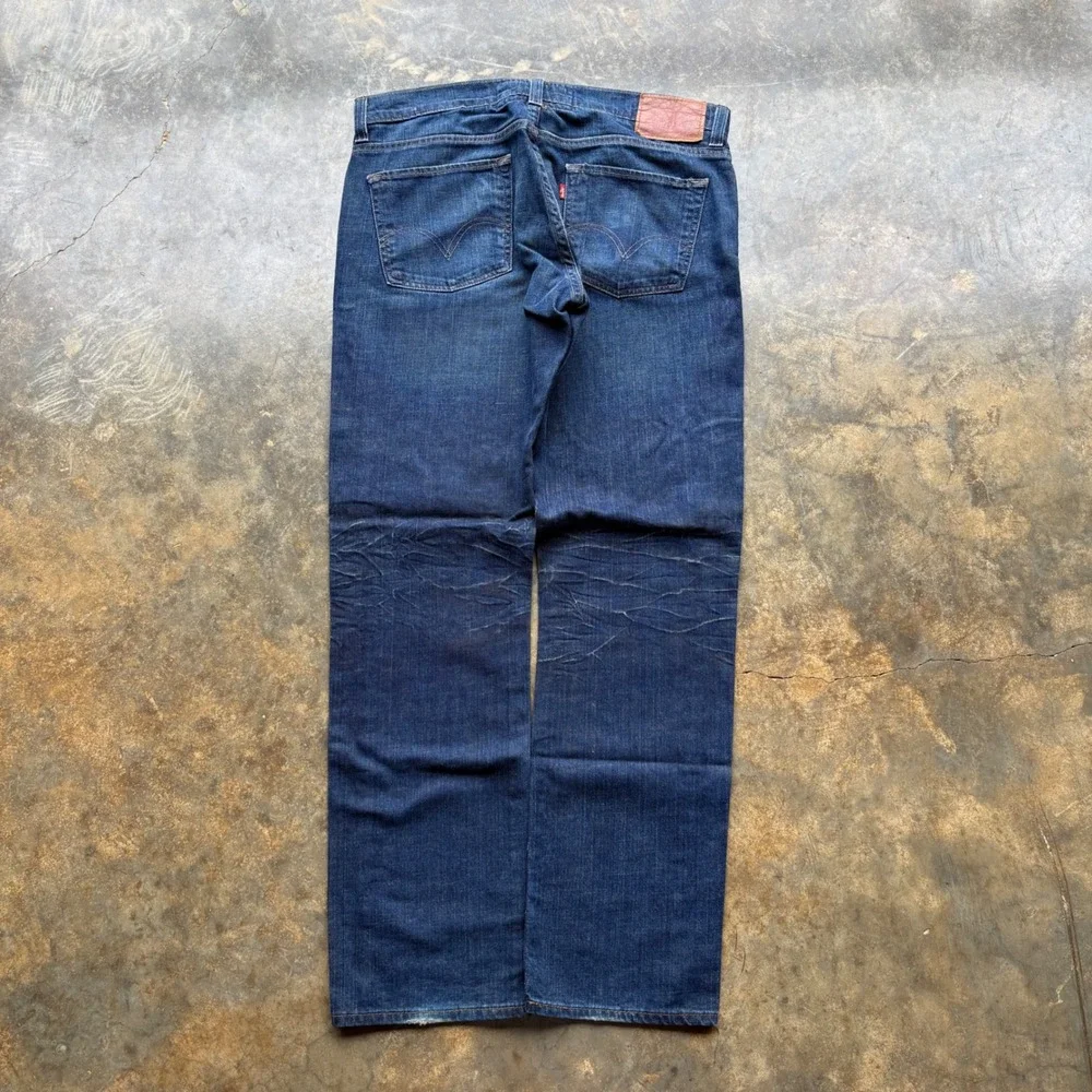 Levis Skinny Jeans Mens Dark Wash Denim‎ Selvedge Detail Blue Pants